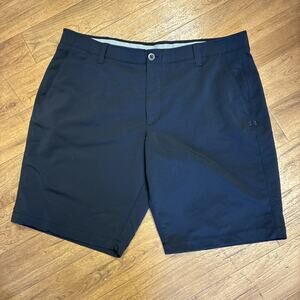 Under Armour Mens 40 Dark Blue 10" Inseam Shorts With Belt Loops Style 1253487